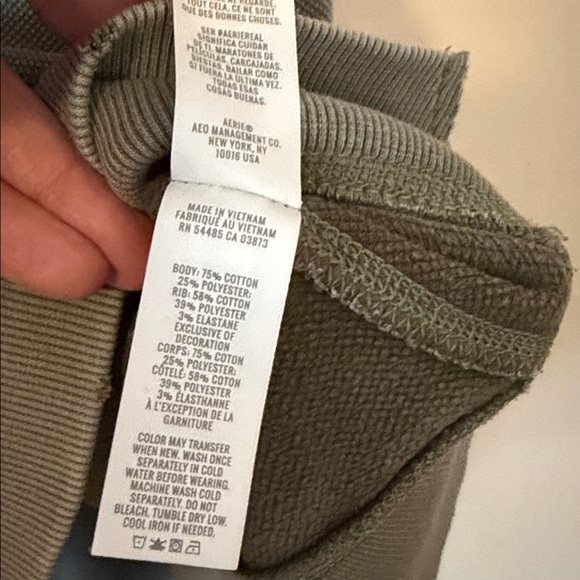 Aerie Downtime Textured V Neck Sweatshirt Size L - Picture 6 of 6